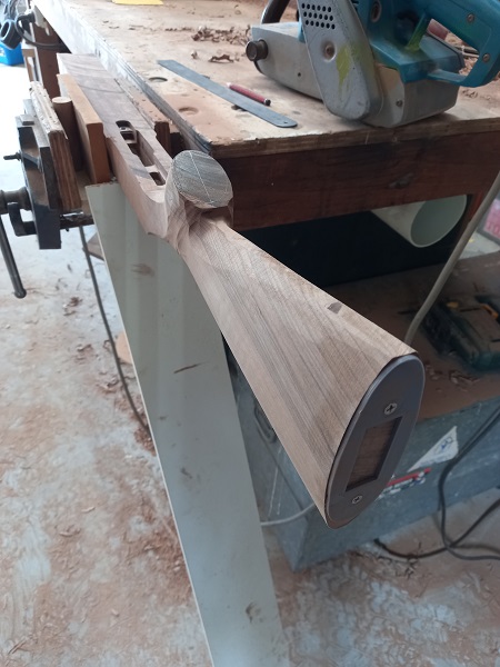 floorplate inlet with router and template and started with belt sander